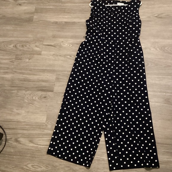 Calvin Klein Black and White Polka Dot Jumpsuit - Picture 2 of 8